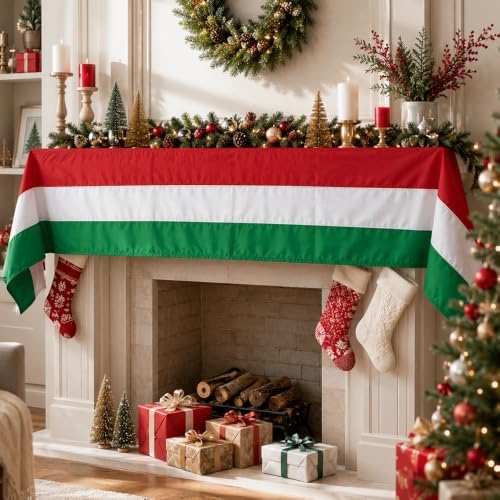 3Pack Red White Green Bunting Banner 2x20Ft Merry Christmas Bunting Flags New Years Decor Outside Hanging Italy Mexican Festival - Image 6