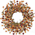 24in Fall Wreaths for Front Door Handcrafted Paper Flower Wreath by CHEAWRTZ