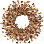 24in Fall Wreaths for Front Door Handcrafted Paper Flower Wreath by CHEAWRTZ