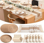 6 Sets Dining Table Decoration Boho Placemat, Khaki, 12x72 by Gandeer
