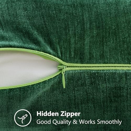 decorUhome Soft Chenille Christmas Green Throw Pillow Covers 26X26 Set of 2 - Image 3
