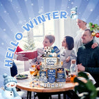 Nuogo 24 Pcs Winter Tiered Tray Decorations Set and 2 Tiered Tray Stand with Handle Winter Table Decoration Tabletop Snowman Snowflake Decorations for Home Farmhouse Hot Cocoa - Image 6