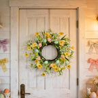 Spring Easter Wreaths for Front Door in 16 inch,Artificial Daisy Easter Egg Decorative,Farmhouse Spring Decorations,Front Door,Wall, Wedding,Easter,Spring(Yellow&Green) - Image 6