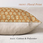 Foindtower Decorative Floral Print Throw Pillow Covers 24×24 Golden Orange - Image 2