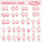 Glass Bud Vases in Bulk Small Mini Pink Vase for Flowers 40pc - Image 2