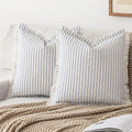 YEENAASY Throw Pillow Covers 16x16 Boho Striped Pillow Cases with Tassel by YEENAASY