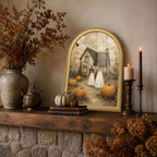 Wheatwin Halloween Wall Art, Vintage Arched Gold Framed Wall Art Ghosts - Image 2