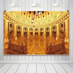 Leowefowa Palace Backdrops for Photography 12x8ft Palace Hall Backdrops Palace Background Golden Hall Party Decorations Grand Palace Backdrops for Parties Vinyl - Image 3