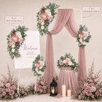 Artificial Wedding Arch Flowers Floral Swag Welcome Sign Ceremony Decor - Image 4