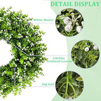 26" Eucalyptus Wreath for Front Door, Large Artificial Eucalyptus with Baby's Breath Greenery Flowers Wreath for Home, Porch, Farmhouse Wall Decor, Spring, Summer, Fall, All Seasons - Image 4