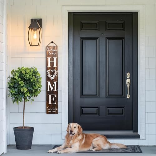 Personalized Welcome Sign for Front Door, Custom Welcome Sign for Porch Outdoor Welcome Home Decorations, 48"x8" PVC Sign (Design 4) - Image 7