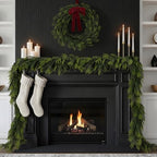N&T NIETING 15FT Christmas Norfolk Pine Garland Real Touch Pine Artificial Garlands Faux Greenery Garland Winter Christmas Garland for Table Mantle Fireplace Indoor Outdoor Xmas Decorations (1 Pcs) - Image 2