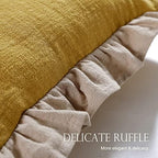 patdrea Vintage Yellow Linen Throw Pillow Covers,Set of 2,12"x20"-Kubum - Image 6