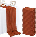 20 Pack Terracotta Cheesecloth Table Runner 120 Inch 10FT Rustic Boho Gauze Cheese Cloth Table Runner for Wedding Party Baby Shower Thanksgiving Christmas Decoration by Lumaycens