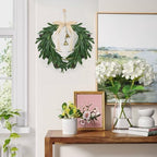 Spring Wreath for Front Door Artificial Olive Leaf & Fruit Wreath- Heart Shaped Greenery Hanging Olive Bunch for Summer All Season Outdoor Indoor Farmhouse Wall Front Porch Window Decor - Image 4