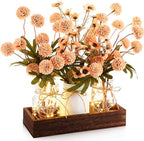 Suncalla 3 Pcs Khaki Fake Kiku Flowers Mason Jar Table Centerpiece by Unknown