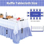Easter Tablecloth Blue Rabbit Ruffle Table Cloth - 90 x 132 Inch Waterproof Tablecloths Rectangle Washable Polyester Bunny Flowers Table Cover for Birthday Wedding Dinner Picnic Party Decoration - Image 2