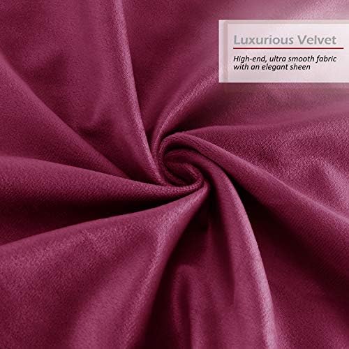 Nestl Throw Pillow Covers, Cozy Velvet Decorative Autumn Pillow Covers 22 x 22 Inches, Soft Solid Couch Pillow Covers for Sofa, Bed and Car, Set of 4 - Magenta - Image 5