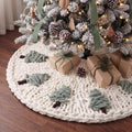 48'' Chunky Knit Christmas Tree Skirt Beige Xmas Trees Skirt by Unknown