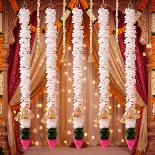 Suncalla 10 Pcs Diwali Decorations 32 Inch Lotus Hangings Indian Garlands - Image 3