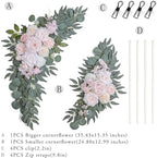 Olalaka Pink Wedding Arch Flowers Set of 2 for Wedding Welcome Signs, Artificial Wedding Flowers for Wedding Ceremony Outside(Pink & Ivory) - Image 3