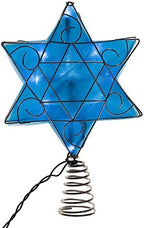 Kurt Adler Ul 10 Light LED Silver and Blue Hanukkah Star Shimmer Treetop - Image 5