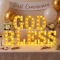 Honoson 8 Pcs First Communion Decorations God Bless Lights up Sign by Honoson