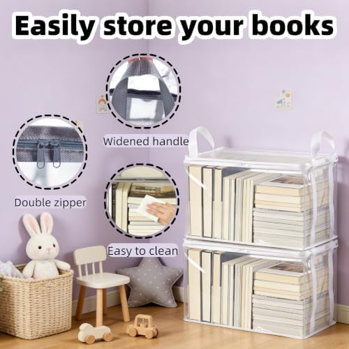 4 Pack Clear Comic Book Storage Containers, White - Image 3