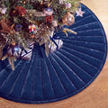 Foilswirl 36 Inch Navy Blue Velvet Quilted Christmas Tree Skirt by Foilswirl