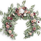 Ling's moment Dusty Rose Artificial Flower Garland Wedding Arch 6 FT by LingsMoment