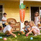 35 Inch Easter Carrot Wooden Porch Sign Spring Carrot Standing Decor with Rope Happy Easter Welcome Sign for Indoor Outdoor Entryway Yard Home Holiday Hanging Decoration - Image 6