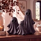 RattanView 3 Pcs Halloween Terracotta Ghost Large Figurines Decor by RattanView