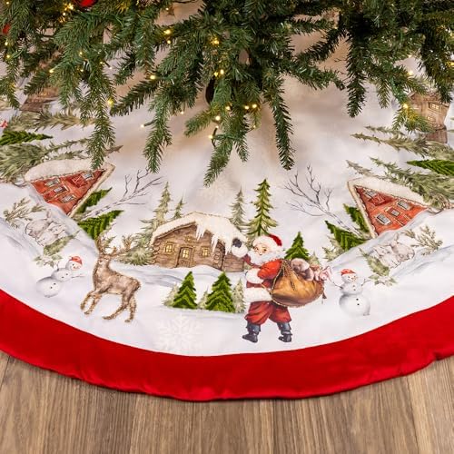 Kurt Adler Velvet Beaded Embroidered Tree Skirt - Image 5