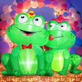 DomKom 5FT Valentines Day Inflatables Outdoor Decorations, Frog Couple Blow Up Build-in Led Lights for Wedding Party Garden Yard Lawn Décor by DomKom