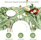 16 Pack Sage Green Cheesecloth Table Runner 10FT Boho Gauze Cheese Cloth Table Runner Long Rustic Sheer Table Runners for Wedding Bridal Baby Shower Birthday Party Table Decorations - Image 7