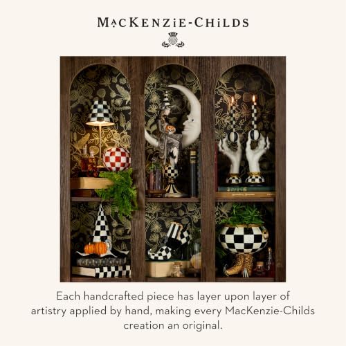 MACKENZIE-CHILDS Resin Pumpkin, Small, Dark-Red-and-White Paprika Check - Image 6