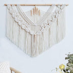 Achart Macrame Wall Hanging Large- Boho Wall Decor- large wall art- Wall Decor Living Room- Macrame Tapestry Boho Decor for Bedroom (Leaf &Wood Bead) by Achart
