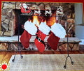 Nantucket Black Metal Freestanding Floor Christmas Stocking Holder Santa and Reindeer 35" Wide 39" high by Nantucket+Home