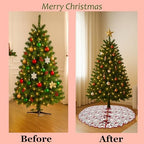Ridhi Prune Red Hand Block Print Cotton Christmas Tree Skirt 40 Inch - Image 4