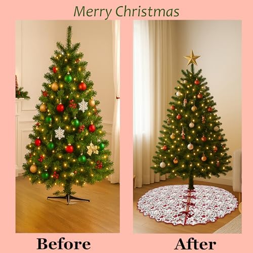 Ridhi Prune Red Hand Block Print Cotton Christmas Tree Skirt 60 Inch - Image 3