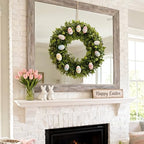 Hiptree 22 Inch Boxwood Wreath for Front Door,Greenery All Year Round - Image 5