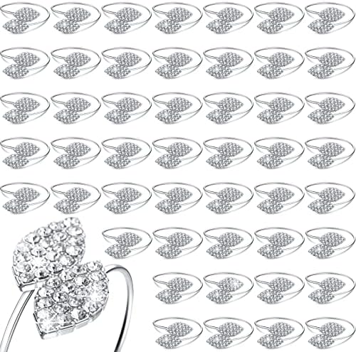 Hotop 150 Pcs Silver Napkin Rings Set for Fall Thanksgiving Table by HOTOP