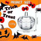 Tanlade 12 Pcs Glass Pumpkin Candy Jar Thanksgiving Candy Bowl Jars with Lids Pumpkin Container with Cover Transparent Target Glass Dish for Thanksgiving Home Party Wedding Decoration - Image 2
