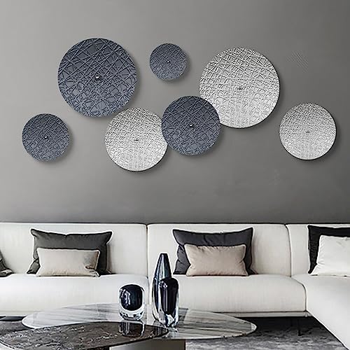 Silver and Gray Metal Wall Art Decor for Modern Living Room Hallway by TEIPAI