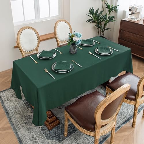 Linen World Linen Tablecloth,100% French Linen Green Tablecloth 120" x 60" Inch,Washable Rectangular Tablecloth for Dining,Outdoor,Weddings and Restaurants,Decorative Thanksgiving Christmas - Image 4