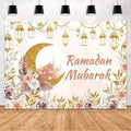 MEHOFOND Ramadan Mubarak Backdrop Boho Muslim Ramadan Kareem Lantern Castle Islamic Photography Background Eid Mubarak Moon Mosque Party Decorations Banner Photo Studio Props 8x6ft by MEHOFOND