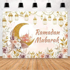 MEHOFOND Ramadan Mubarak Backdrop Boho Muslim Ramadan Kareem Lantern Castle Islamic Photography Background Eid Mubarak Moon Mosque Party Decorations Banner Photo Studio Props 8x6ft by MEHOFOND