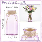 12 Pack Mason Jar Vases for Centerpieces, Purple Glass Flower Vase - Image 2