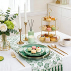 Rubtlamp 175 Pcs Green Plastic Plates Dinnerware Set (25 Guests), Hammered Plates Sets, Green Plastic Party Plates Set include 50 Disposable Plates Set, 75 Gold Plastic Silverware, 25 Cups 25 Napkins - Image 6