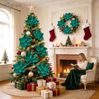 8PCS Large Christmas Magnolia Flowers for Christmas Tree Wreath - Image 3